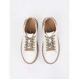 Sergio Leone White and beige leather sneakers with a pin by | ePonuda.com
