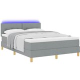  LED Box Spring Krevet Svijetlo siva 160 x 200 cm tkanina | shoptok.hr