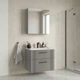 Hanah home Bari 65 v2 - 230 Matte Cashmere Bathroom Cabinet With Sink & Mirror Set (2 Pieces) Cene