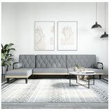 vidaXL Raztegljiv kavc L oblike svetlo siv 260x140x70 cm tka Cene