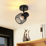 Nettlife Stropna svetilka, črna kovinska, vrtljiva, za notranjo uporabo, za hodnik, otroško sobo, dnevno sobo, spalnico, 40 W, (22110633) | Shoptok.si