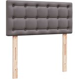 vidaXL Otomanski posteljni okvir z vzmetnicami siv 200x200cm um. usnje | Shoptok.si