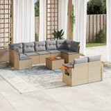  10-dijelni set vrtnih sofa s jastucima bež od poliratana | shoptok.hr