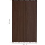 Krovni paneli 12 kom od pocinčanog čelika smeđi 80 x 45 cm | shoptok.hr