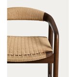 Kave Home Smeđa barska stolica s naslonima za ruke od punog hrasta (visine sjedala 65 cm) Derile – | shoptok.hr