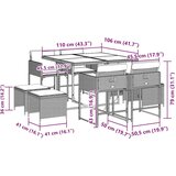 vidaXL 9-dijelni vrtni blagovaonski set s jastucima crni od poliratana | shoptok.hr