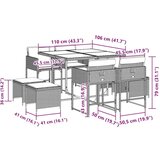 vidaXL Vrtna jedilna garnitura 9-delna z blazinami črn poli ratan | Shoptok.si