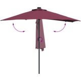 vidaXL Vrtni dežnik Bordo rdeča 294 x 150 x 223 cm blago | Shoptok.si