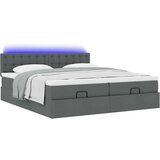 vidaXL otomanski okvir kreveta s madracima tamnosivi 200x200cm tkanine | shoptok.hr