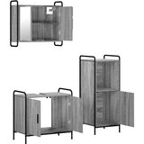  Set ormarića za kupaonicu 3 kom. Siva Sonoma 40 x 36 x 99 5 cm - Siva Sonoma Kupaonski ormarić (2 vrata) + viseći ormarić + kupa | shoptok.hr
