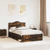  Krevetna konstrukcija s uzglavljem Dimljeni hrast 135 x 190 cm | shoptok.hr