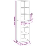  Visoka komoda bijela 45 x 41 x 185 cm od konstruiranog drva | shoptok.hr