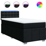 vidaXL Krevet s oprugama i madracem crni 100 x 200 cm od tkanine | shoptok.hr