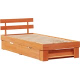  Konstrukcija postelje z vzglavjem Voskast rjav 90 x 190 cm, (5000123753) | Shoptok.si