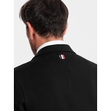 Ombre Men's SLIM knit jacket with subtle texture - black | Shoptok.si