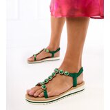 Gemre Green sandals adorned with rhinestones Klaura | Shoptok.si