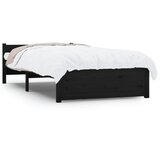 Maison Chic Posteljni okvir - Enojna postelja - Postelja za odrasle črn iz trdnega lesa 75x190 cm-J14158, (21763035) Cene