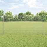 vidaXL varjena ograja z 44 u stebrički srebrna 1.2x50 m jeklo | Shoptok.si