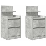 Noćni ormarići s 2 ladice 2 kom beton siva 38x34x80 cm | shoptok.hr