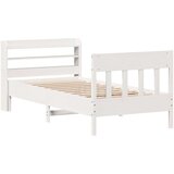 vidaXL Posteljni okvir brez vzmetnice bel 75x190 cm trdna borovina | Shoptok.si