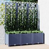  Vrtna sadilica s rešetkom plava siva 120 x 40 x 136 cm PP | shoptok.hr