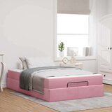  Posteljni okvir z vzmetnico z vzmetnico 2 pcs Roza Žamet, (5000128282) | Shoptok.si