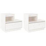  Noćni ormarići 2 kom bijeli 60x34x51 cm od masivne borovine | Eponuda.com