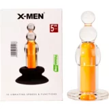 X-Men Vibracijski Analni Čep Orange Clear