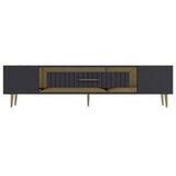 Hanah home TV komoda Dekolp3, 150x48,2x29,6 cm, antracit-zlatna | Eponuda.ba