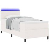  LED Box Spring Krevet s uzglavljem Krema i bijela 100 x 200 cm | shoptok.hr