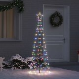  LED Božićno drvce s zemljanim klinovima Šareni 250 cm Željezo | shoptok.hr