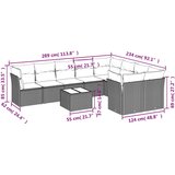  10-dijelni set vrtnih sofa poliratan s jastucima svijetlosivi | shoptok.hr