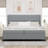  Krevet s opruga kutije Svijetlo siva 200 x 200 cm tkanina Slike