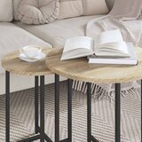 Set pomoćnih stolića 2 pcs Sonoma hrast i crna | shoptok.hr