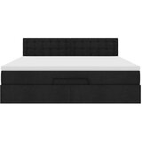 vidaXL Otomanski krevet s madracem crni 160x200cm od tkanine | shoptok.hr