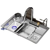 SHUANGLI Nerjaveč jekleni kuhinjski umivalnik, enojna posoda, trdna konstrukcija, E9-75x45c, (5000140209) | Shoptok.si