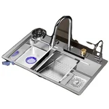 Nerjaveč jekleni kuhinjski umivalnik, enojna posoda, trdna konstrukcija, E9-75x45c, (5000140209)