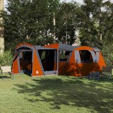  Družinski šotor s streho Siva in oranžna 745 x 700 x 217 cm | Shoptok.si