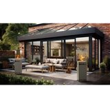 Planika Faro GAS - Spoljni gasni kamin 142x36 cm 8kW siva + zaštitni pokrivač | Eponuda.com