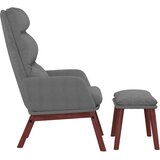  Stolica za opuštanje s tabureom svjetlosiva od tkanine | Shoptok.si