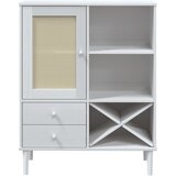  Visoka komoda SENJA bijela izgled ratana 90x40x112 cm borovina | shoptok.hr