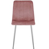 Lava stolica - tamno ružičasti baršun / kromirane noge x 4 | shoptok.hr
