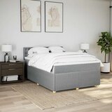  Krevet box spring s madracem svjetlosiva 160x200 cm tkanina Slike