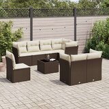 vidaXL 9-dijelni set vrtnih sofa s jastucima poliratan smeđi | shoptok.hr