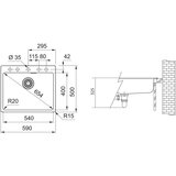 Franke 114.0661.456 Maris MRG 610-54 FTL pomivalno korito iz umetnega kamna | Shoptok.si