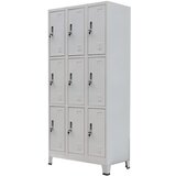 vidaXL Garderobna omara z 9 vrati jeklo 90x45x180cm siva Cene