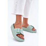 EVENTO Women's Foam Slippers On Platform With Buckle Green Viasara | shoptok.hr