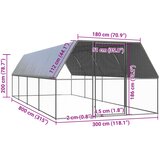 Vanjski kavez za kokoši 3 x 8 x 2 m od pocinčanog čelika | shoptok.hr