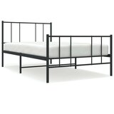 vidaXL Metalni okvir kreveta uzglavlje i podnožje crni 90 x 200 cm | shoptok.hr