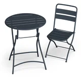 RetroChic vrtni set | 1 stol + 2 stolice | 60 cm | sklapanje | obložen | otporan na vremenske uvjete